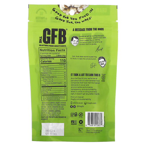 The GFB, Кусочки без глютена, банан и орех, 113 г (4 унции)