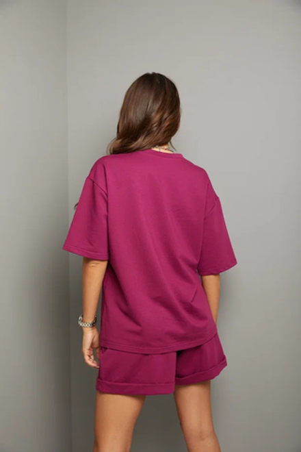 Летний костюм Karamelina женский бордовый