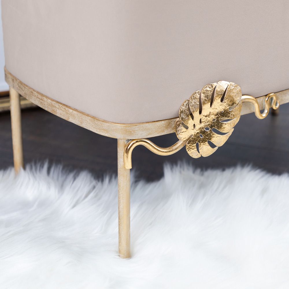 Банкетка Monstera Deliciosa (Монстера) Бежевая Айвори