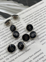 Пуговицы БЛНСГ серебристые лого черная эмаль