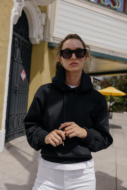 ZARA БАЗОВОЕ ХУДИ, ЧЕРНЫЙ