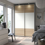 Пара раздвижных дверных рам - IKEA MEHAMN /МЕХАМН ИКЕА, 150х236 см, белый / бежевый