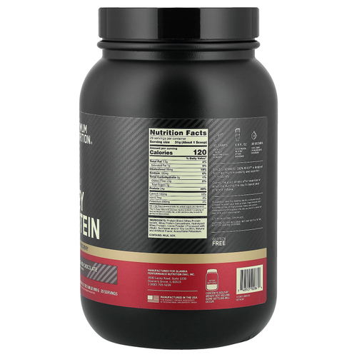 Optimum Nutrition, Gold Standard® 100% сывороточный протеин, со вкусом двойного шоколада, 899 кг (1,98 фунта)