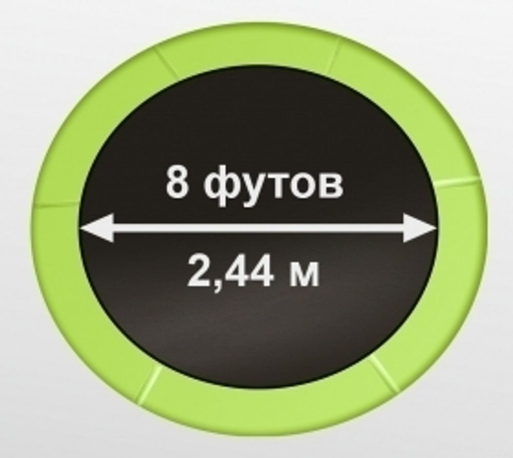 ARLAND Батут 8FT с внутренней страховочной сеткой и лестницей (Light green)