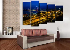 Модульная картина "Ночное шоссе"