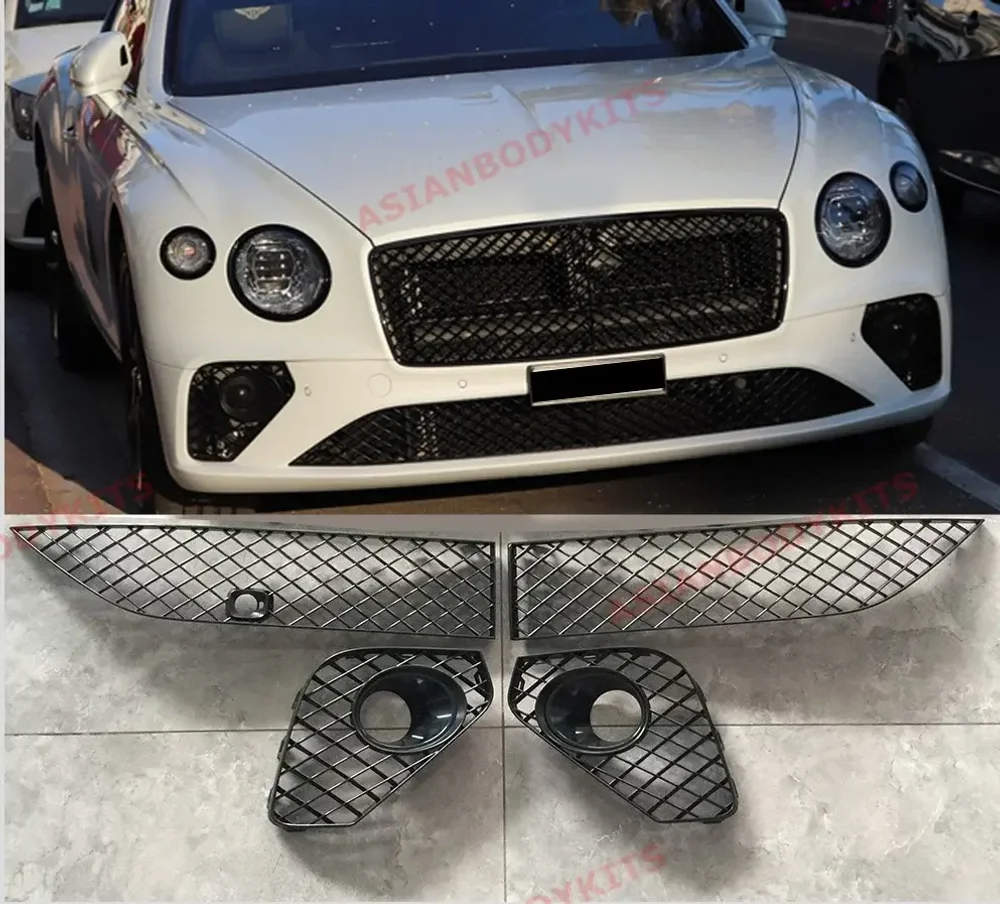 Передние решетки для Bentley Continental GT V8 W12 2018+ (черные) Бентли Континенталь
