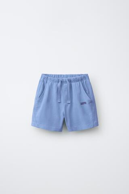 ZARA ПЛОТНЫЕ ШОРТЫ-БЕРМУДЫ, ВЫЦВЕТШИЙ СИНИЙ