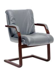 Кресло для посетителей Master C серая кожа