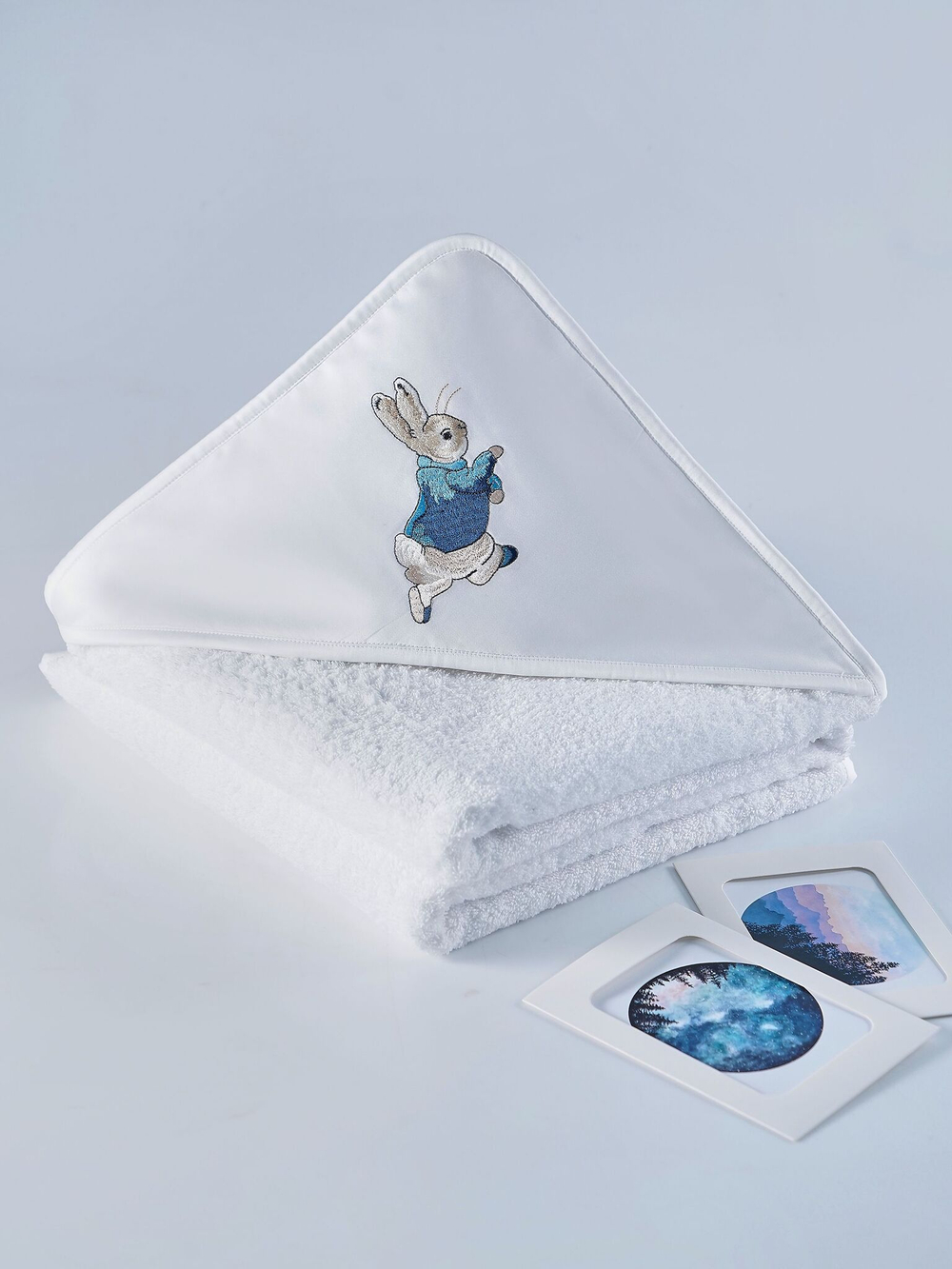 Полотенце детское 120х120 Claire Batiste Atelier Зайчик для новорожденных с капюшоном