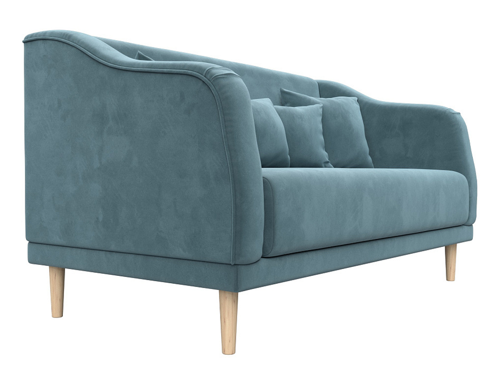 Диван кухонный прямой Киото, Бирюзовый, Велюр, 113070