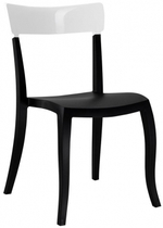 Стул пластиковый Papatya Hera-S, черный, белый