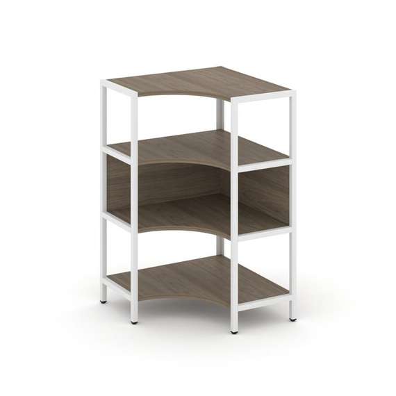 Shelf System Односекционный угловой стеллаж трехярусный SN.STMU-311 Вяз Благородный/Металл Белый 810
