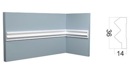 Молдинг Контур под покраску, 36x14 мм