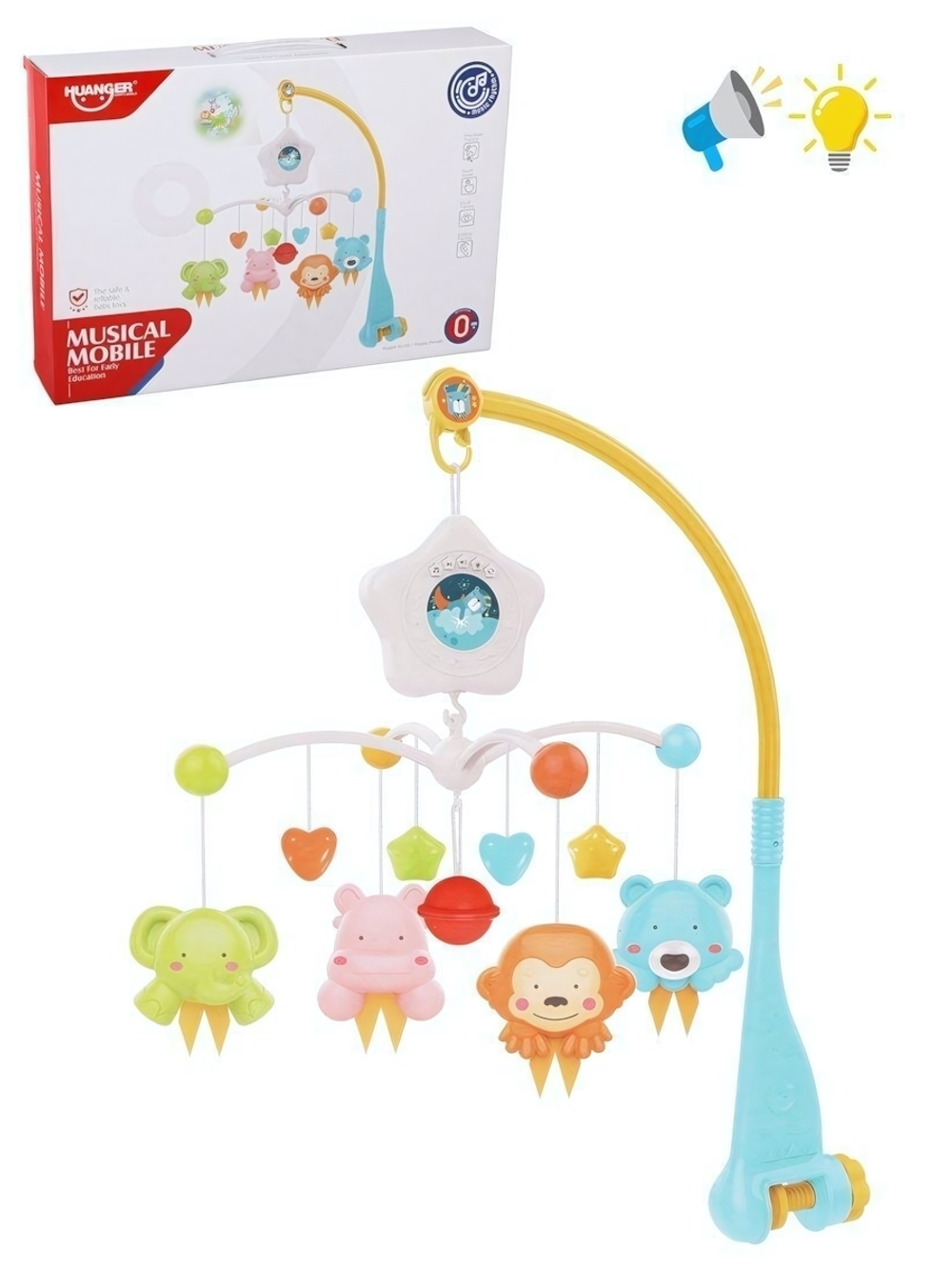 Карусель музыкальная "Мобиль", свет, звук, коробка