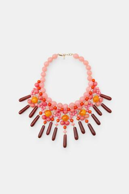 ZARA ОЖЕРЕЛЬЕ ИЗ ПОЛИМЕРНОЙ СМОЛЫ, РОЗОВЫЙ