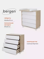 Комод RANT "BERGEN" 84см 4 ящ. (арт.105) Cloud White