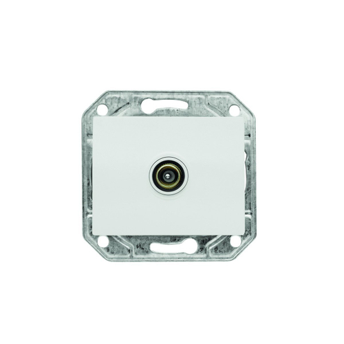 Розетка одинарная СП Корса ТВ конц. BNS-разъем бел. +накл