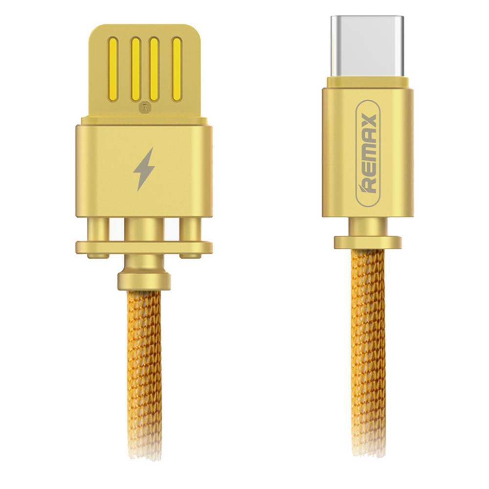 Кабель USB - Type-C Remax RC-064a (оплетка ткань) Золото