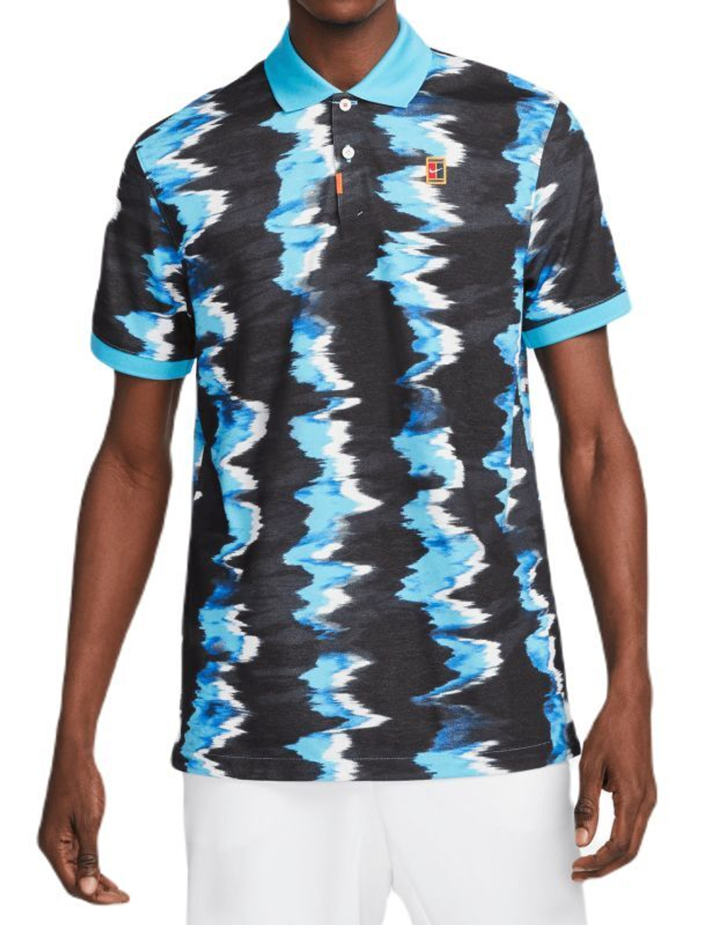 Мужское теннисное поло Nike Print Slim-Fit Polo - baltic blue