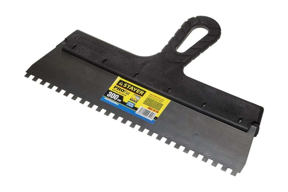 Шпатель STAYER PROF. зубчатый, зуб 6*6мм