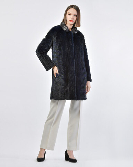 Полупальто из меха норки на кашемировой основе