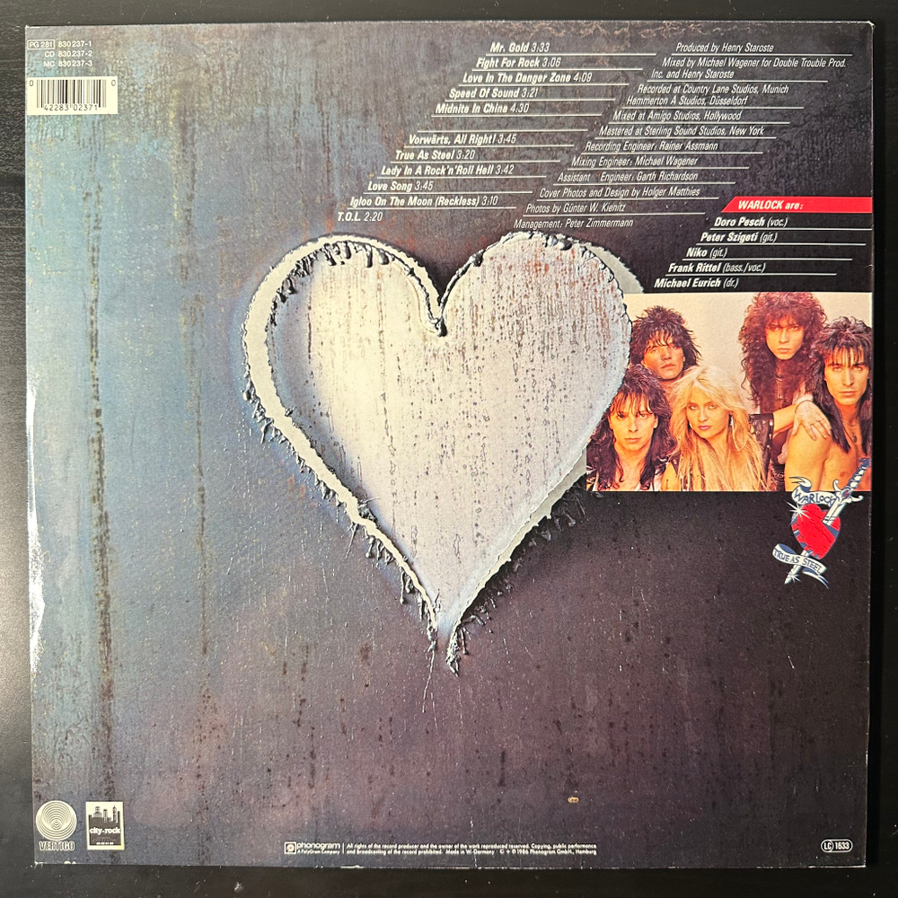 Warlock – True As Steel (Германия 1986г.)