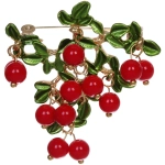 Брошь «GOLD Podarok», Гроздь рябины, цвет как на фото, 5*4,5см (символ Счастья в семье)