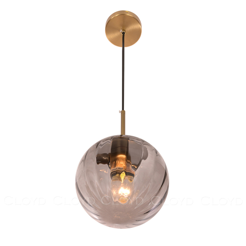Подвесной светильник Cloyd BRINN-A P1 / Ø20 см - латунь - дымчатый (арт.11424)