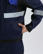 Костюм Вивантек-1 СОП У. (тк.Смесовая,240) брюки, т.синий/черный/васильковый