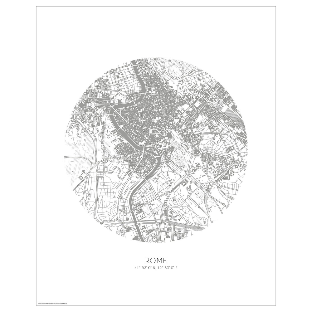 IKEA BILD  (ИКЕА БИЛД)  -  Плакат, план города, Рим, 40x50 см