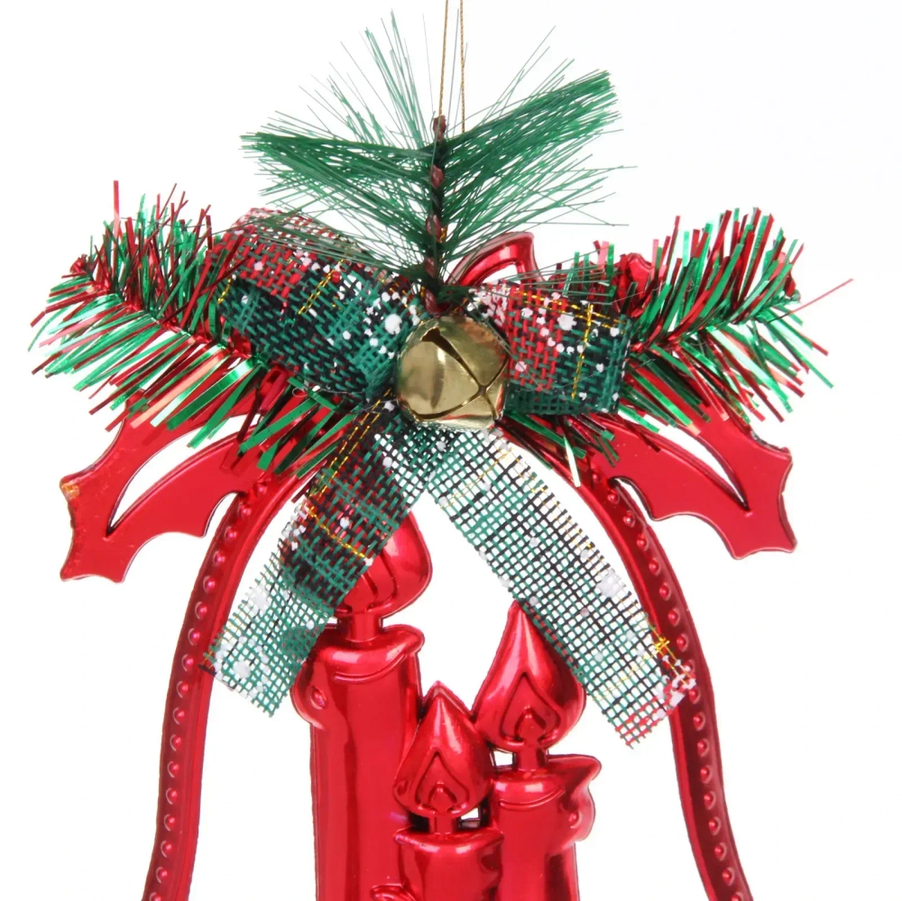 Украшение новогоднее «Колокольчик-Зимние свечи» 18*14 см, Красный