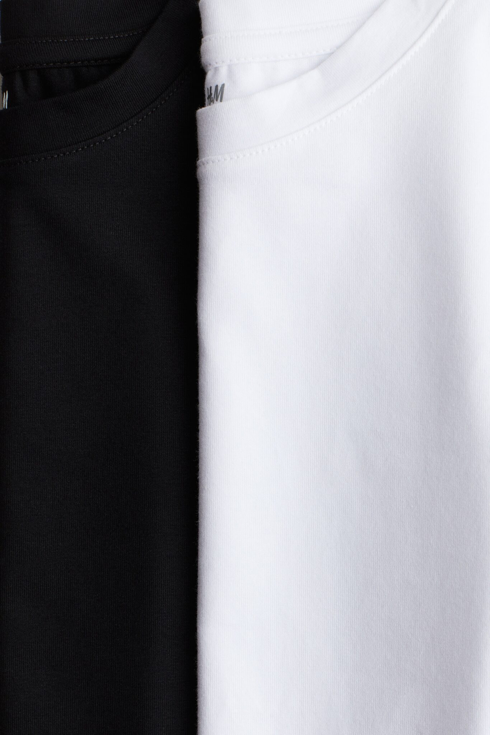 H&M Комплект из 2 футболок, черный/белый