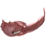 Украшение новогоднее на зажиме «Сияющая птица» 20 см (набор 2 шт), Розовый