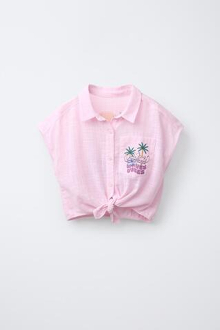ZARA РУБАШКА С УЗОРОМ LILO & STITCH © DISNEY, РОЗОВЫЙ