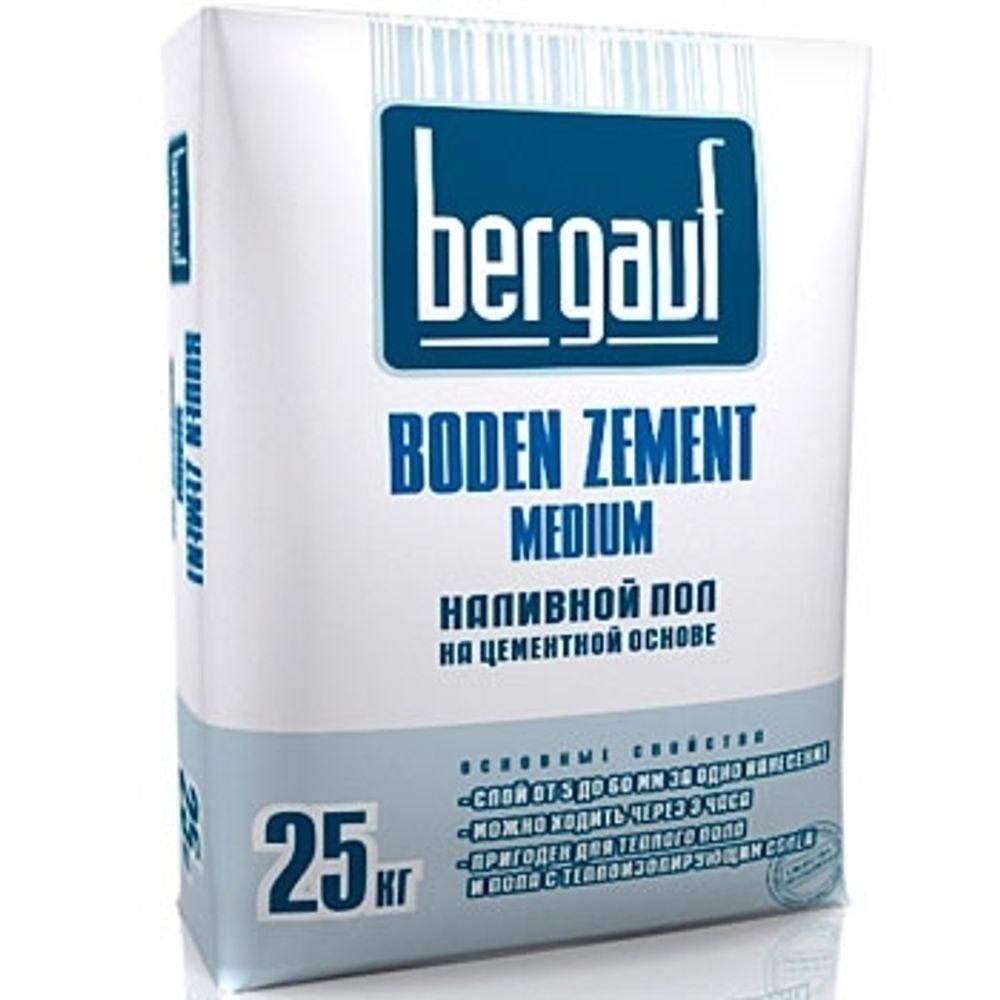 БЕРГАУФ Наливной быстротвердеющий пол на цементной основе Боден Цемент Медиум (25кг)