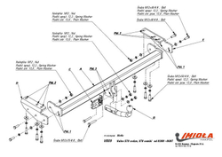 Фаркоп IMIOLA V.009 Volvo XC70 2000-2007, Volvo V70, S60 2000-2009(паспорт и сертификат в комплекте)(без электрики)