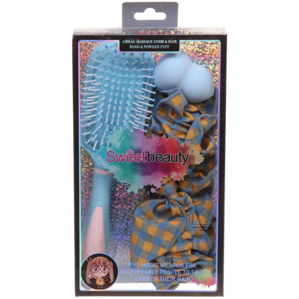 Набор косметический с повязкой и спонжем»Beauty Home», цвет микс, 13,5*25*4см
