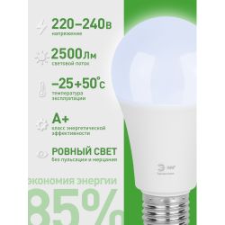 Лампа светодиодная ЭРА GREEN LINE LED A60-25W-865-E27 GL 25Вт груша холодный свет E27 | Лампы cветодиодные Груша (A)
