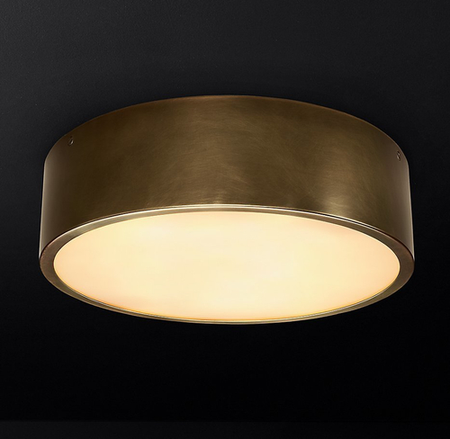 Подвесной дизайнерский светильник  Antiqued Metal Drum Flushmount by Restoration Hardware