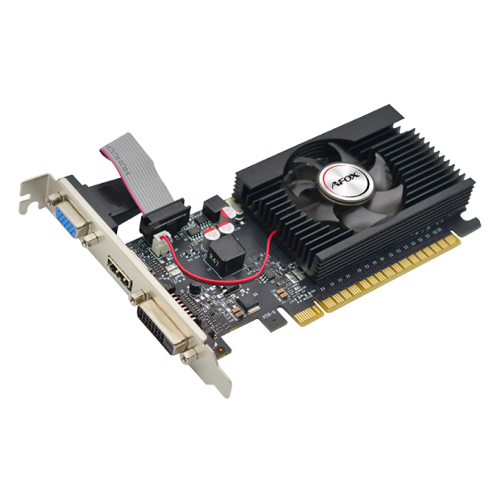 Видеокарта AFOX NVIDIA GeForce GT710, 2Гб GDDR3, 64 бита, LP, Retail, PCIe2.0, 1xFAN, 1-SLOT, 19Вт, VGA, HDMI, DVI (AF710-2048D3L5-V3)