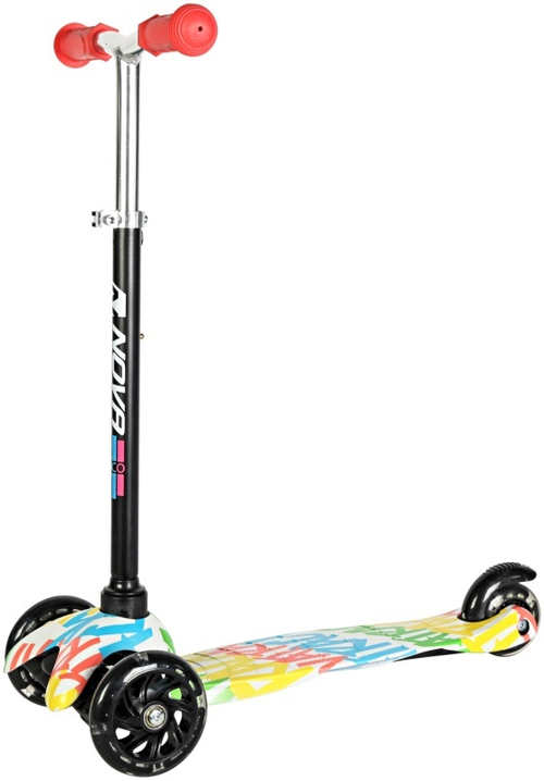 Самокат для детей Novatrack Disco-kids Graffiti, черный с белым