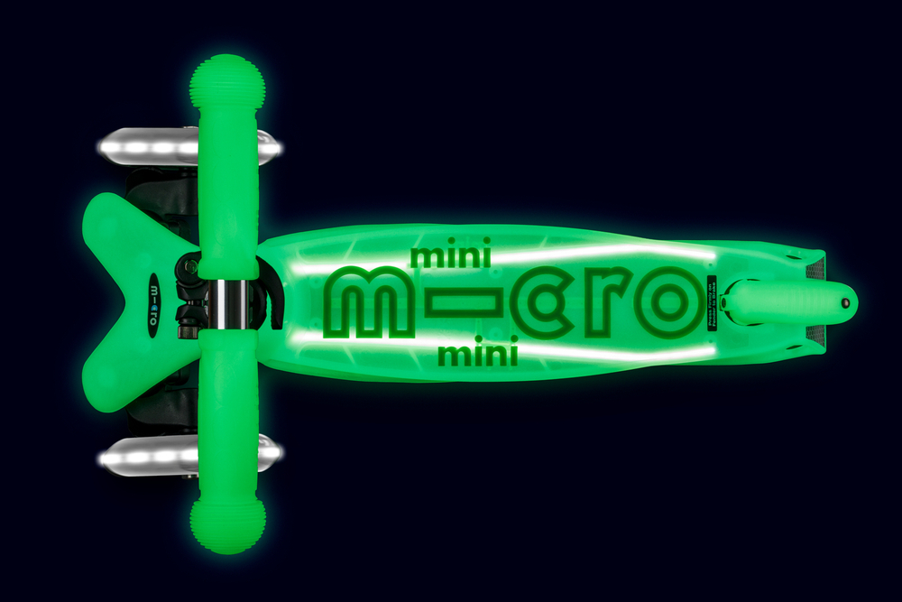 Самокат Mini Micro Deluxe Glow Plus (светящийся) LED ледяной лайм