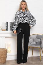 Блуза хлопковая Танец линий (черно-белая) Б14856-14М LT Collection