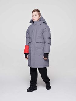 Куртка для мальчика пуховая BASK juno ROYCE серый