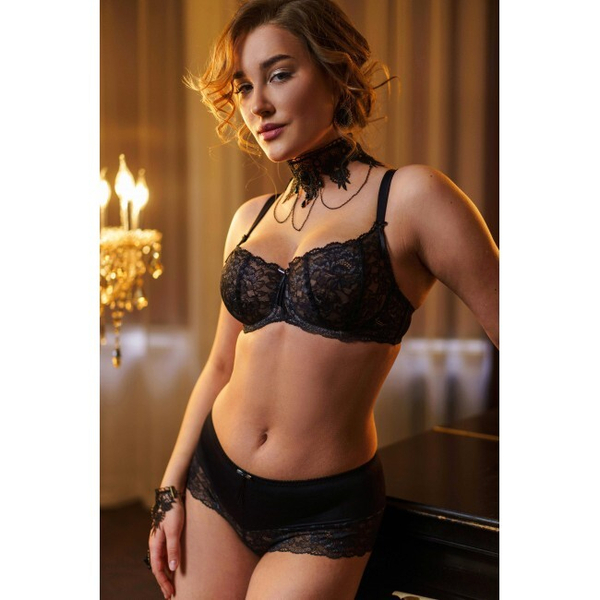 Бюстгальтер Sermija мягкая чаша на каркасах (черный)