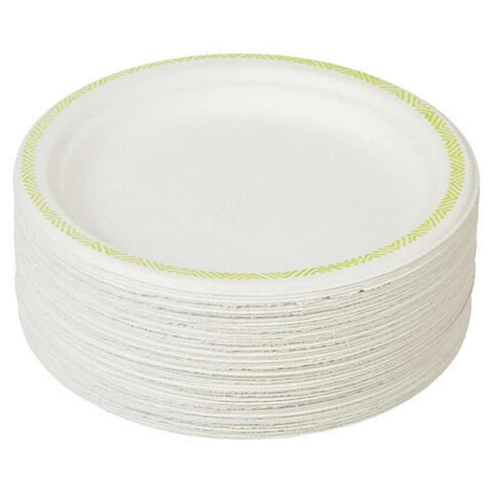 Одноразовые тарелки диаметр 170 мм, КОМПЛЕКТ 50 шт., ECO картон, CHINET GoodToGo, холодное/горячее, HUHTAMAKI,00920