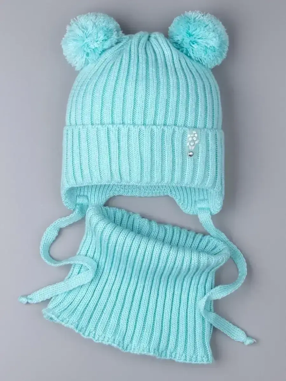 Шапка со снудом для девочки демисезонная