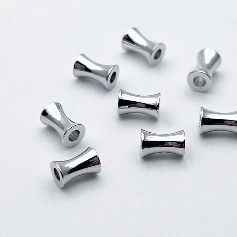 Бусина, цвет серебро (родий), размер 6*4 мм, цена за 1 шт