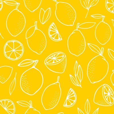 Лимоны. Белые на желтом
