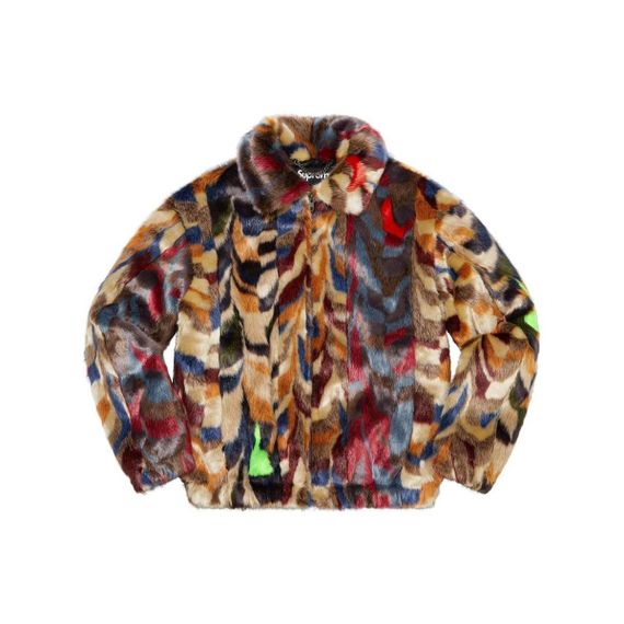 Supreme FW22 Week 6 Multicolor Faux Fur Bomber Jacket